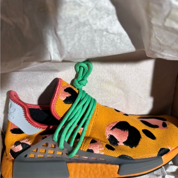 NIBWT ADIDAS PHERELL WILLIAMS ORANGE LEOPARD TENNIS SHOES - Picture 7 of 9